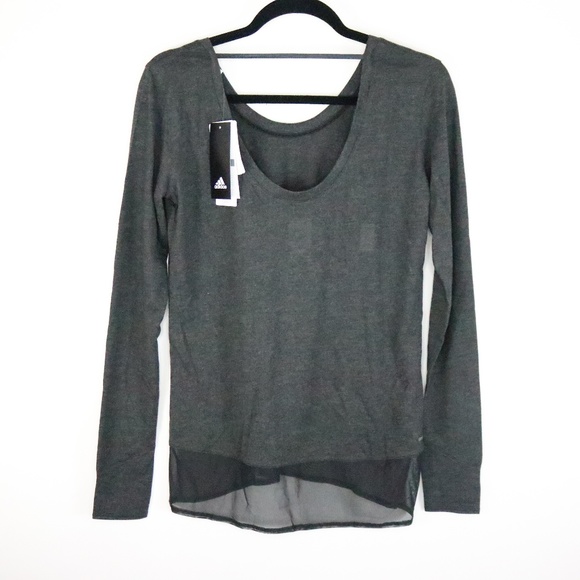 Adidas Charcoal Long Sleeve Coverup Climate Technology Gray Size XS New with Tag - Picture 6 of 6